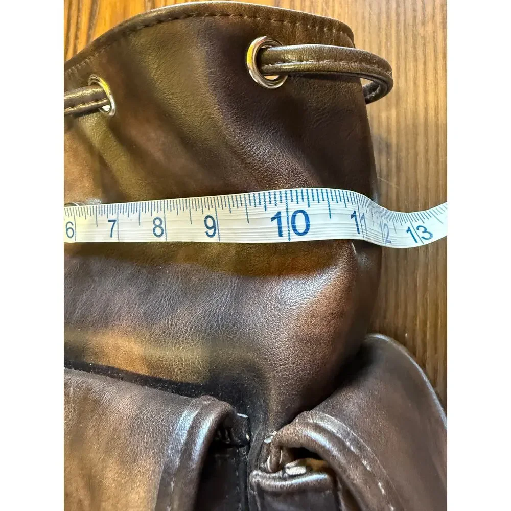 Madden NYC Brown Faux Leather Flap Backpack